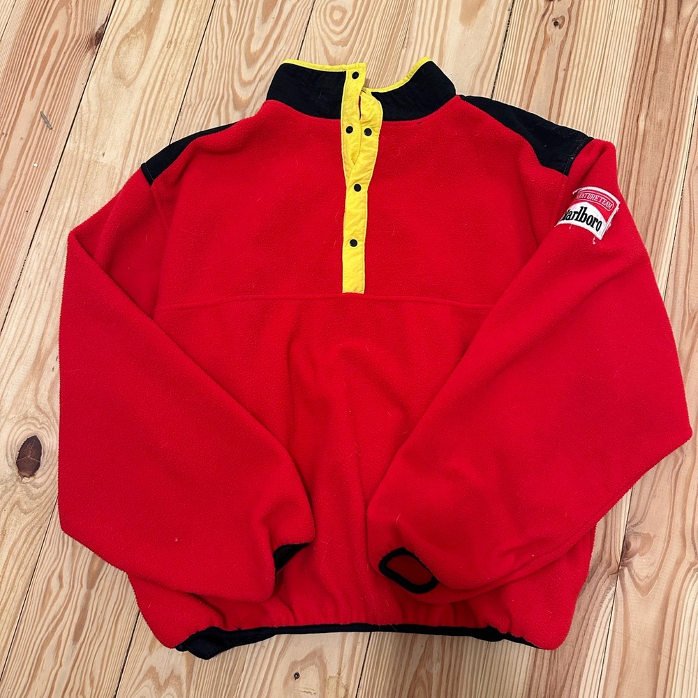 Marlboro Adventure Men's Vintage Quarter Snap Team Fleece Pullover
